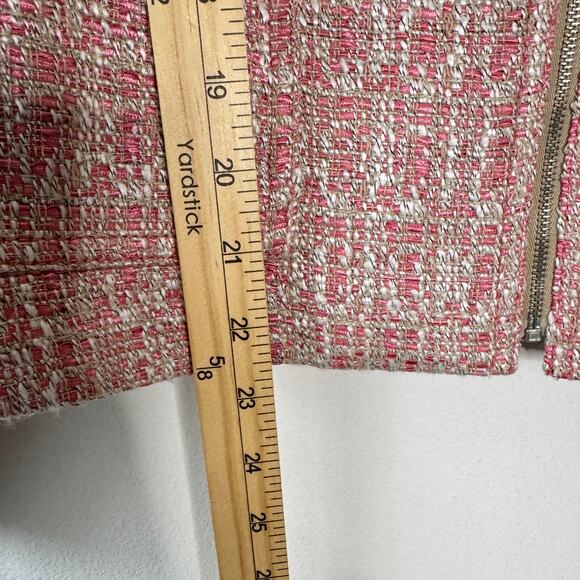Talbots Jackie Fit Blazer Womens 16P Pink Moto Tweed Full Zip Twee‎ Old Money - Picture 6 of 11